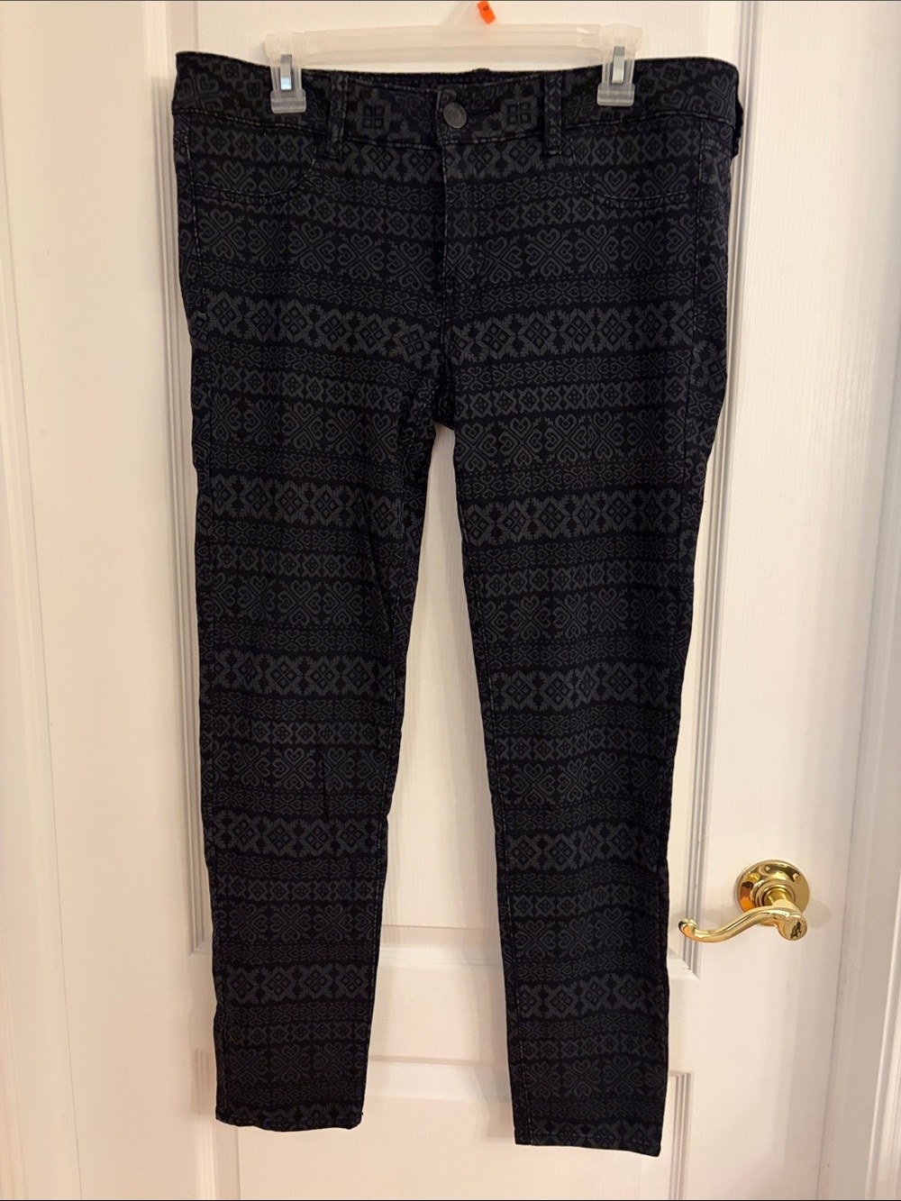 American Eagle Women's Black Patterned Stretch Jeggings